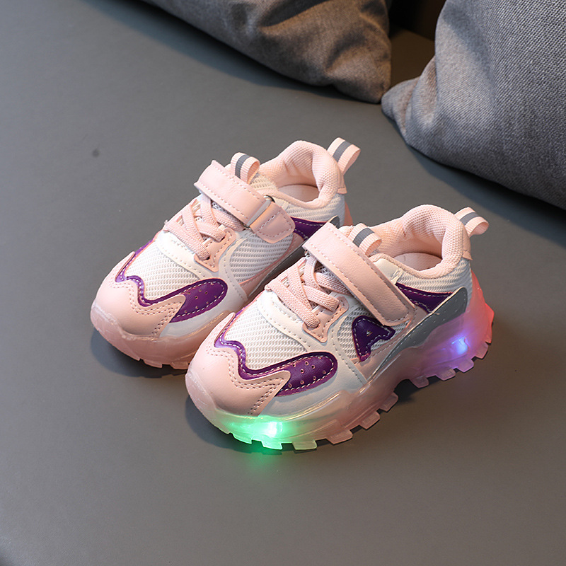 

Size 21-30 Children Glowing Shoes With Led Lights Boys Girls Luminous Casual Sneaker For Kids Anti-slip Bright Toddler Kids shoe, Black