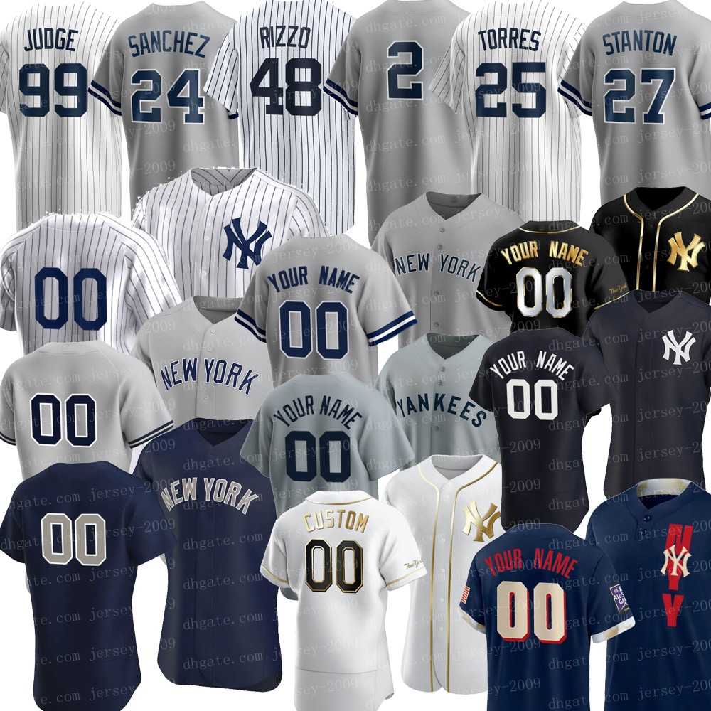 

48 Anthony Rizzo 99 Aaron Judge New 2020 York Custom yankee Jersey 45 Gerrit Cole 25 Gleyber Torres Giancarlo Stanton Sanchez Sabathia DJ LeMahieu 07, Men cool base grey