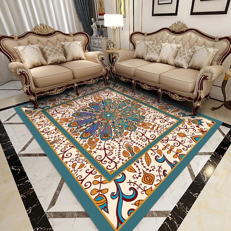 

Carpets Reese Living Room Printed European Retro Spectral Dark Brown Pattern Anti Slip Area Rug Table Bedroom El Sofa Wedding