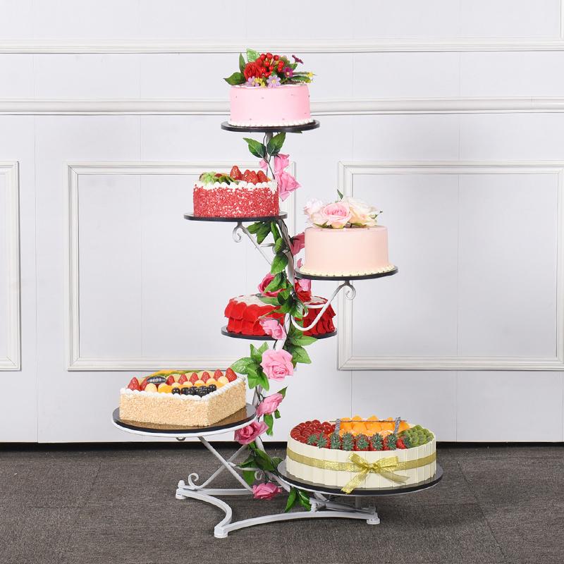 

Party Decoration Wrought Iron Cake Stand Multi-layer Wedding Rack Fruit And Vegetable Shelf Decorative Background Donut