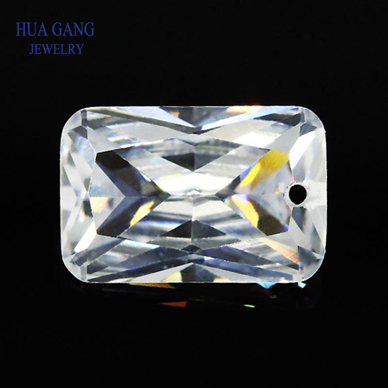 

Other Loose CZ Stones Single Hole Octangle Shape White Cubic Zirconia Stone For Jewelry Making Size 4x6~15x20mm High Quality