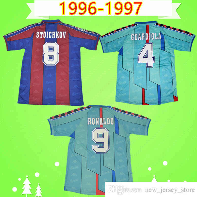 

#9 Ronaldo 1996 1997 HOME AWAY Retro Shirts -XL jersey classic vintage Stoichkov Guardiola football shirt top Uniform 96 97 Figo Giovanni Camiseta de futbol, Retro 1996 1997