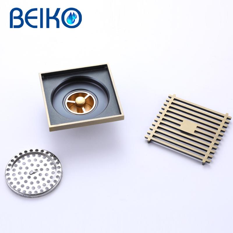 

Other Bath & Toilet Supplies 10X10cm Copper Deodorant Bathroom Grille Shower Drainage Ditch Brass Floor Drain Garbage G Mesh Filter