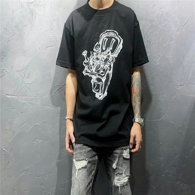 

2021 men's fashion designer round collar t shirt breathable cotton European and American high-end quality tshirt S-2XL lovers letter short sleeve, White;black