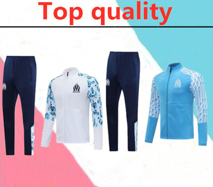 

2020 2021 Olympique de Marseille PAYET tracksuit soccer jacket 20/21 PAYET BALOTELLI THAUVIN OM Football jacket full Zipper tracksuit, Black