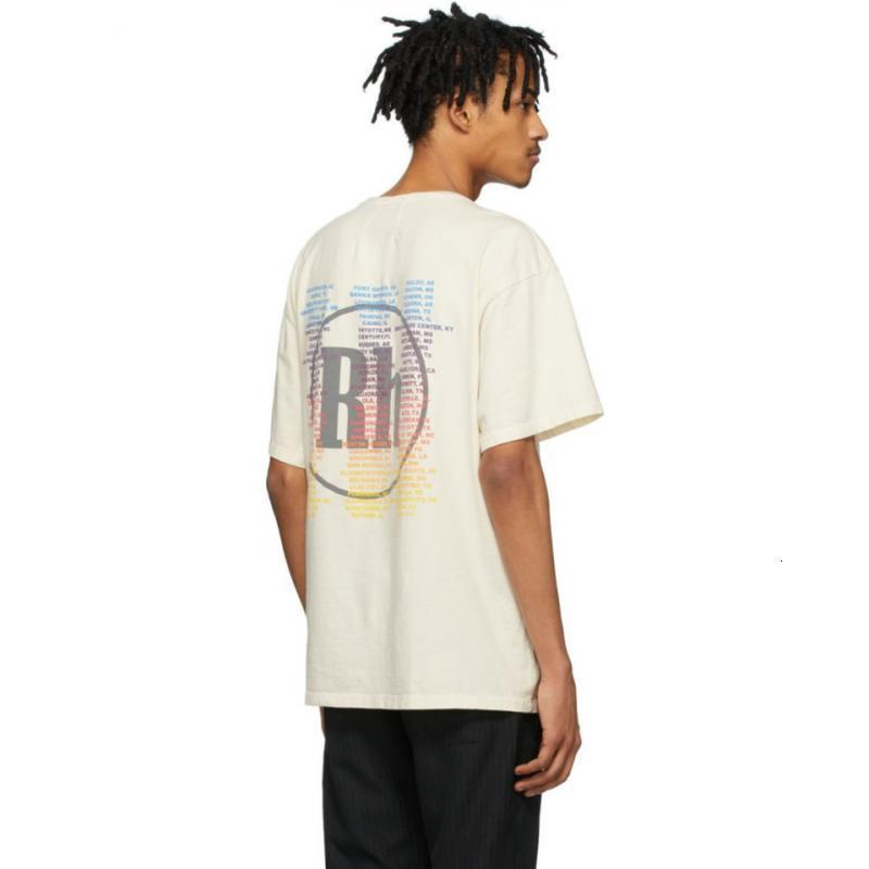 

racing short Rhude printed sleeve ins super fashion brand high street cotton loose round neck summer new t-shirt men's fashi factory wh, White;black