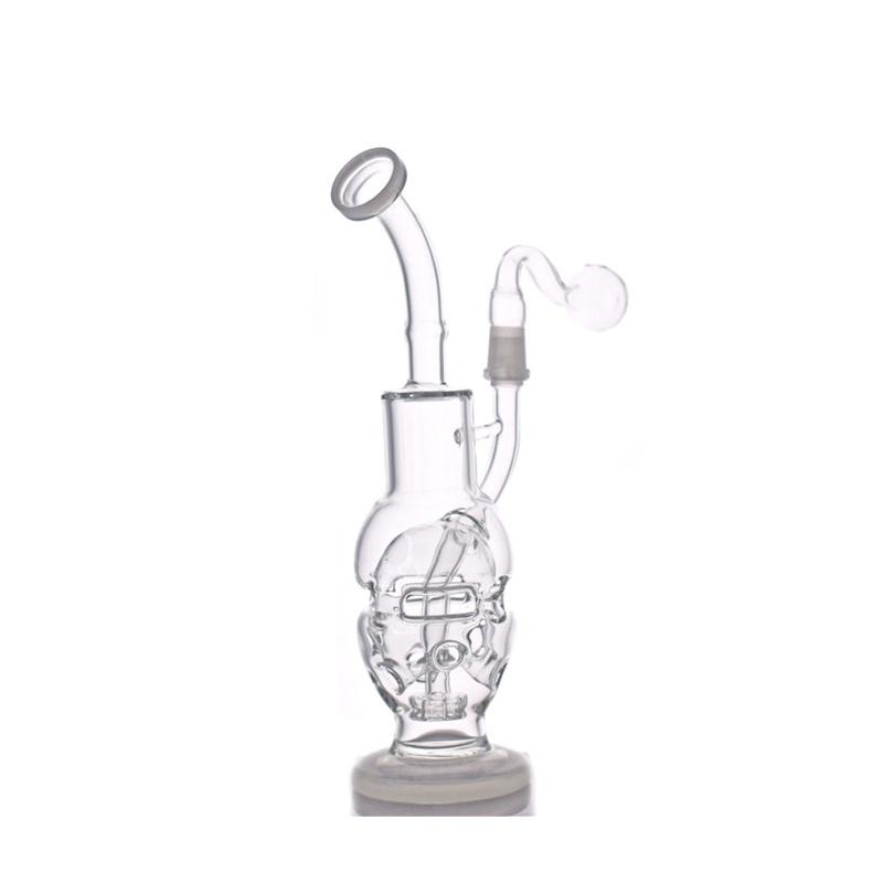 1pcs Fab Egg Glass Beaker Bongs Showerhead Perc Bong 10.5 Inch Mini Recycler Dab Rig Water Pipes with 14.5mm joint glass oil burner pipes-image-742251906