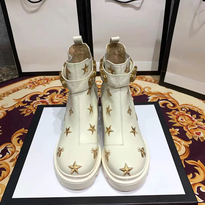 

Womens High Heels Ankle Boots Winter Leather Shoes Calfskin Rivet Fashion Australia Cowboy Combat Booties, 01