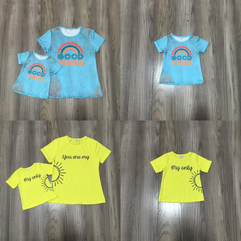 

Clothing Sets Girlymax Summer Baby Girls Mommy &me Raglans Boutique Rainbow Cotton Sunshine Children Clothes Short Sleeve Good Vibes T-shirt, H14-5-2 baby067