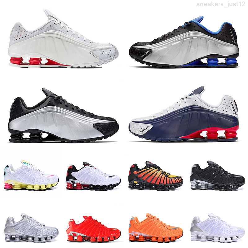 

Top Quality OG R4 Shox TL Cushiosn Running Shoes Black Metallic Sail Red Mens Womens Racer Blue Vibrant Tones 301 Triple Silver Trainers