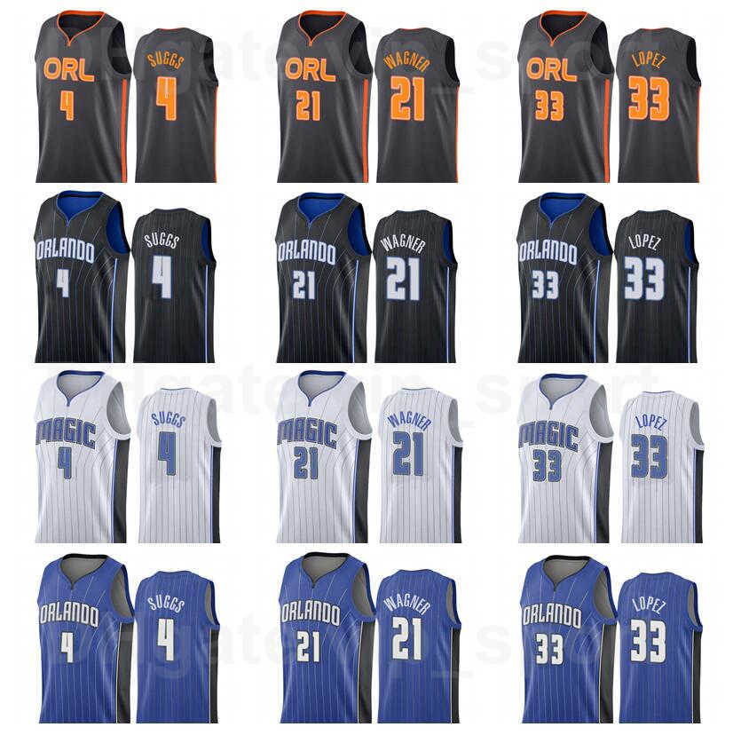

Man Woman Youth Print Basketball Franz Wagner Jersey 21 Robin Lopez 33 Jalen Suggs 4 Pinstripe Black Blue White Team Color Breathable For