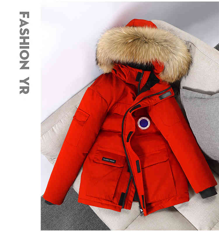 

down jacket Men's Mens and s Fashionable Coat Winter Parka 2021Down Jackets Big Goose Come From Toronto new DIY Hood, Red with fur