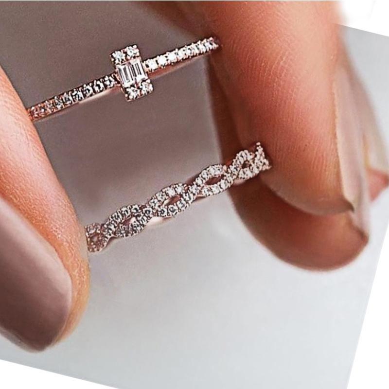 

Wedding Rings CAOSHI Aesthetic Women's Bands Exquisite Female Proposal Brilliant Zirconia Stylish Jewelry Delicate Accessories, Slivery;golden