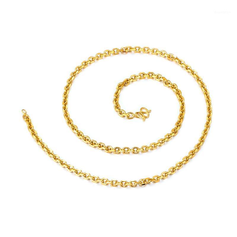 

5Pcs/Lot 61cm Men Neckalces Chain Vintage Long DIY JewelryLink Necklace 3.3-5MM Wide Gold Color O Chains