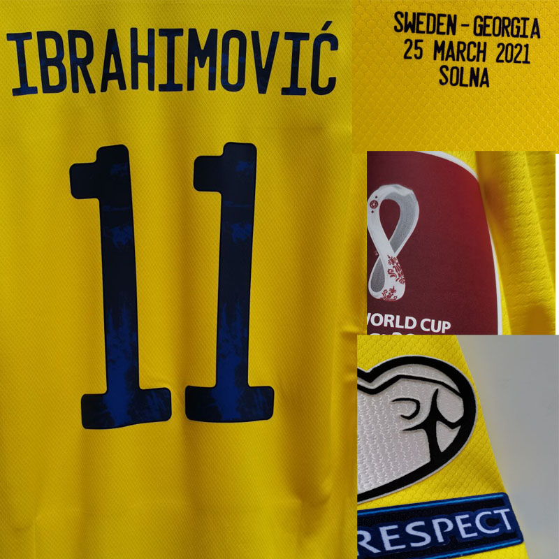 

Home Textile Sweden Ibrahimovic maillot With Game Match Details All Full Sponsor Soccer Patch