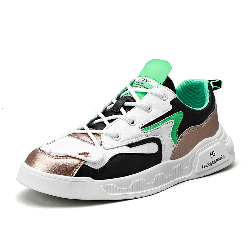 

Dress Shoes Jumpmore Korean Fashion Casual Men's Trendy Sneakers Men Outdoor Male Footwear Leather Man Leisure Size 39-44 6YJT, Gold