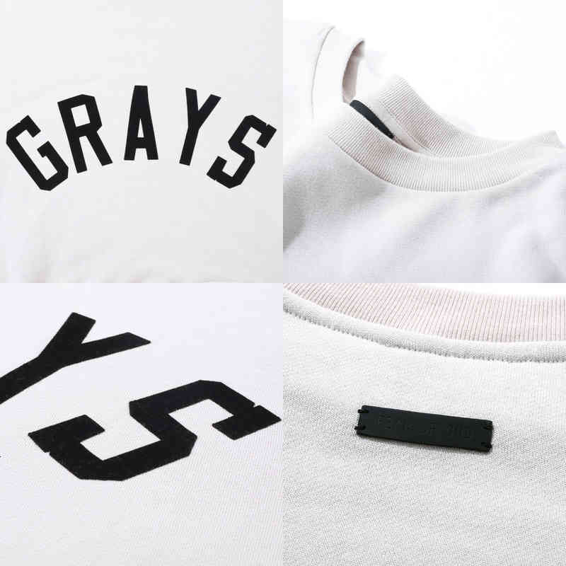 

Fears of God Essentials Designer T Shirt ZP quality fee of God fog Season 7 main line grays high street flocking letter half sleeve sweater, White;black