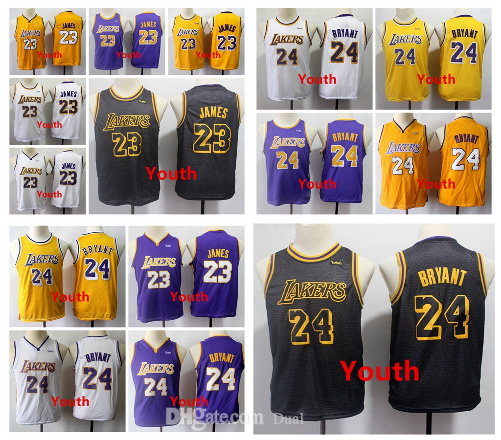 

Youth Kids City Basketball Jersey Los AngelesLakersBryantLeBron 23 JamesVintage Authentic Stitched Kid Edition Jerseys, With logo