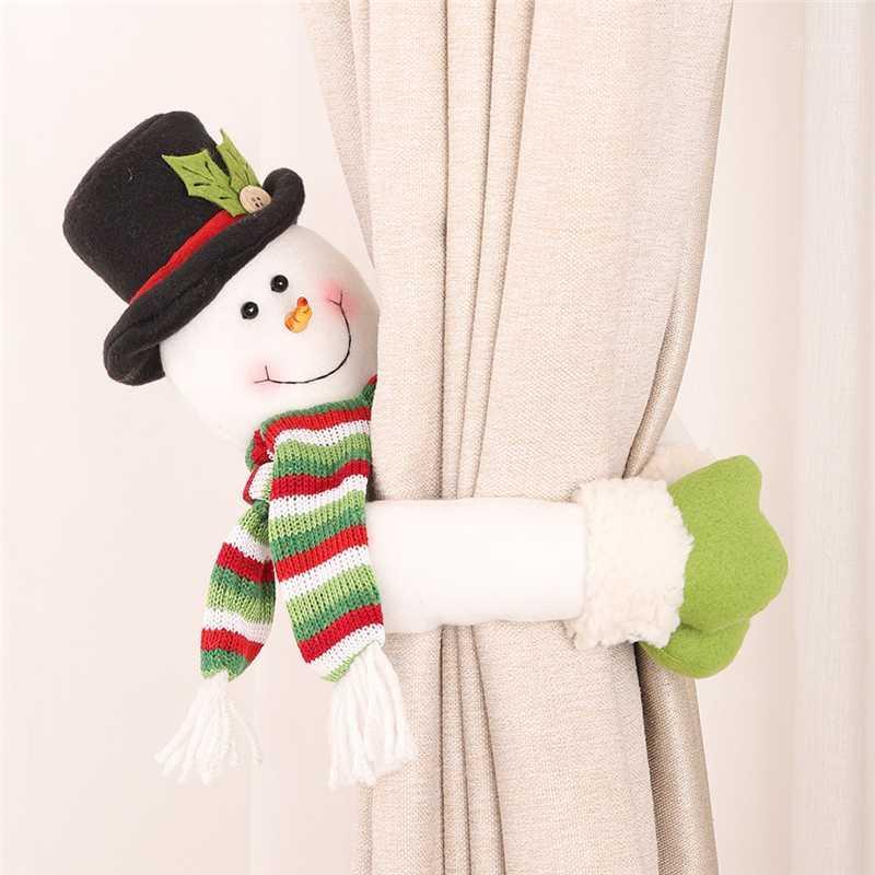 

Christmas Decorations Lovely Xmas Santa Claus Snowman Curtain Buckle Decoration Home Year Party Decor Cloth Toys Table Dolls