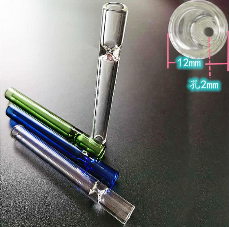 

10mm Glass Cigarette Bat Steamroller Pipe One Hitter Pipes Clear OG Glass Tube for Smoking Tobacco Accessories DHL