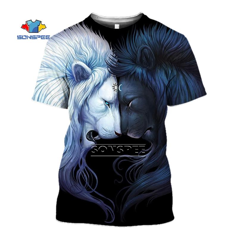 

Men's T-Shirts SONSPEE Fashion Trend All-match Lovely Animal Tiger 3D Printed T-shirt Casual Round Neck Short Sleeve Summer Oversized Tops T, White;black