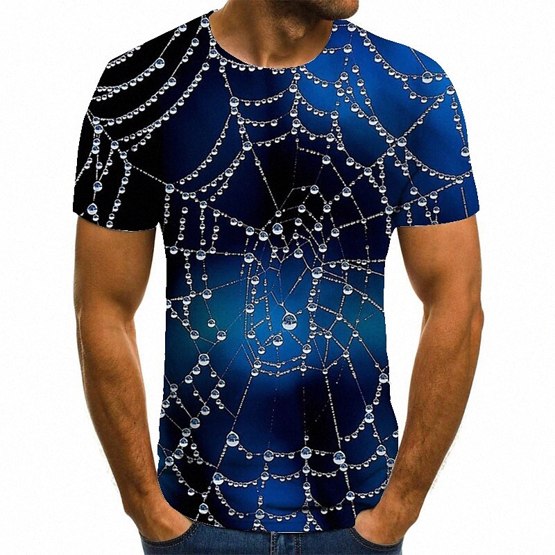 Men's Unisex Tee T shirt 3D Print Graphic Prints Spider web Plus Size Round Neck Casual Daily Print Short Sleeve Tops Basic Fashion Designer