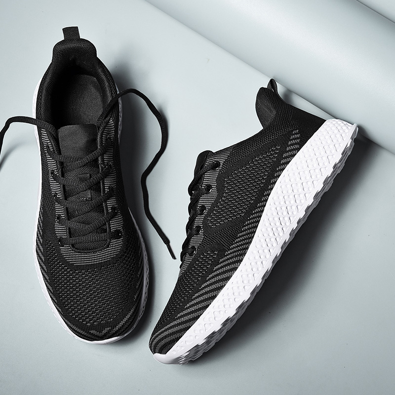 

Top Quality Sport Sneakers Womens Mens Running Shoes Breathable Knitted Fabric Lace Up Athletic Trainers Size Eur 38-46 Code: LX18-0507