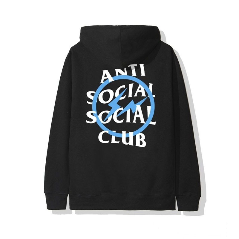 

Meichao anti social club ASSC Fujiwara lightning Hoodie high street men' and women' sweater, Black