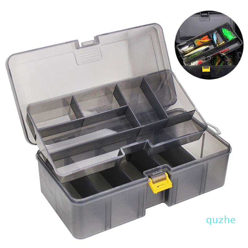 

1Pc Double Layer Fishing Tackle Box Lures Hook Bait Storage Case Tool Accessories