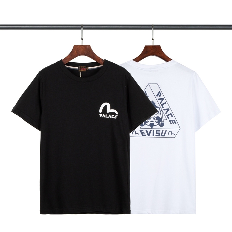 

21 new evi co branded triangle print crew neck Unisex short sleeve T-shirt, White