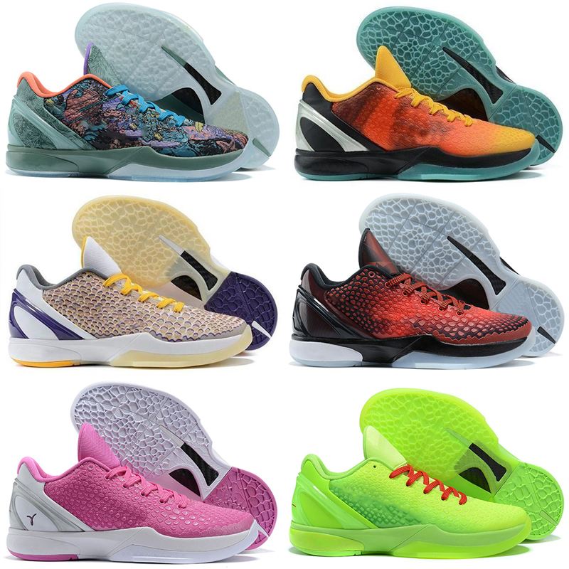 

Black Mamba VI 6 Orange County Men Basketball Shoes 2021 Top Quality White Del Sol Pink gray Green Sneakers Outdoor Shoe Size US7-US12, As shown 7