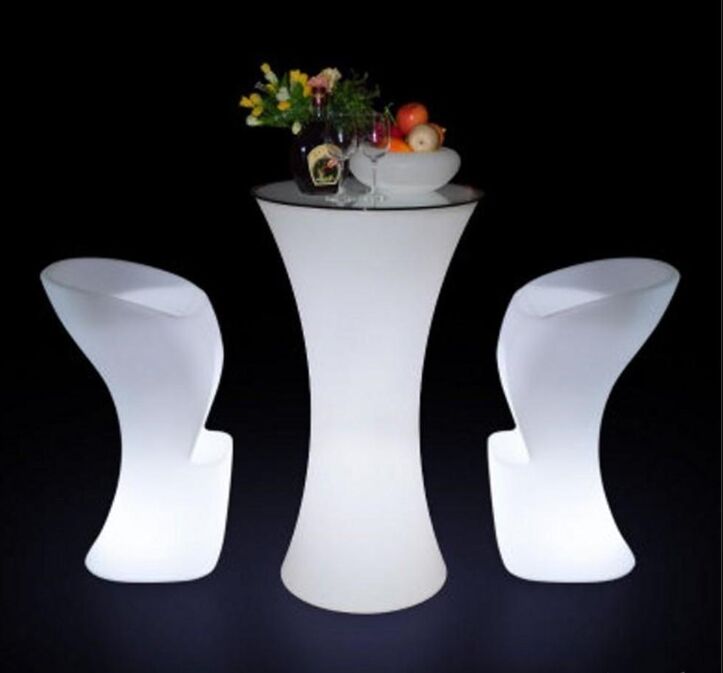 

New Led luminous cocktail table lighted up bar creative lighting furniture round high club KTV disco supplies