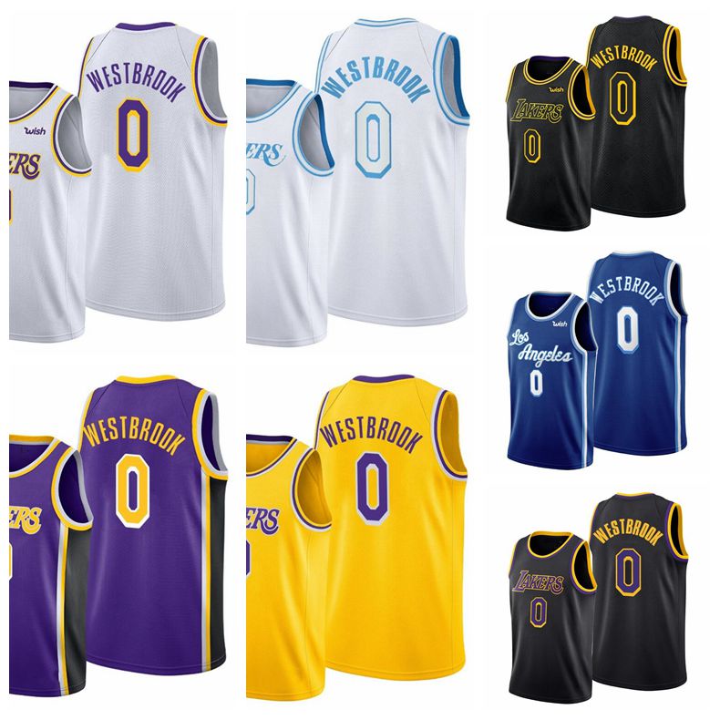 

S-XXL Basketball Jerseys 0 Russell Westbrook Mitchell & Ness Men 2021 Edition City White Yellow Black Purple, Black;red