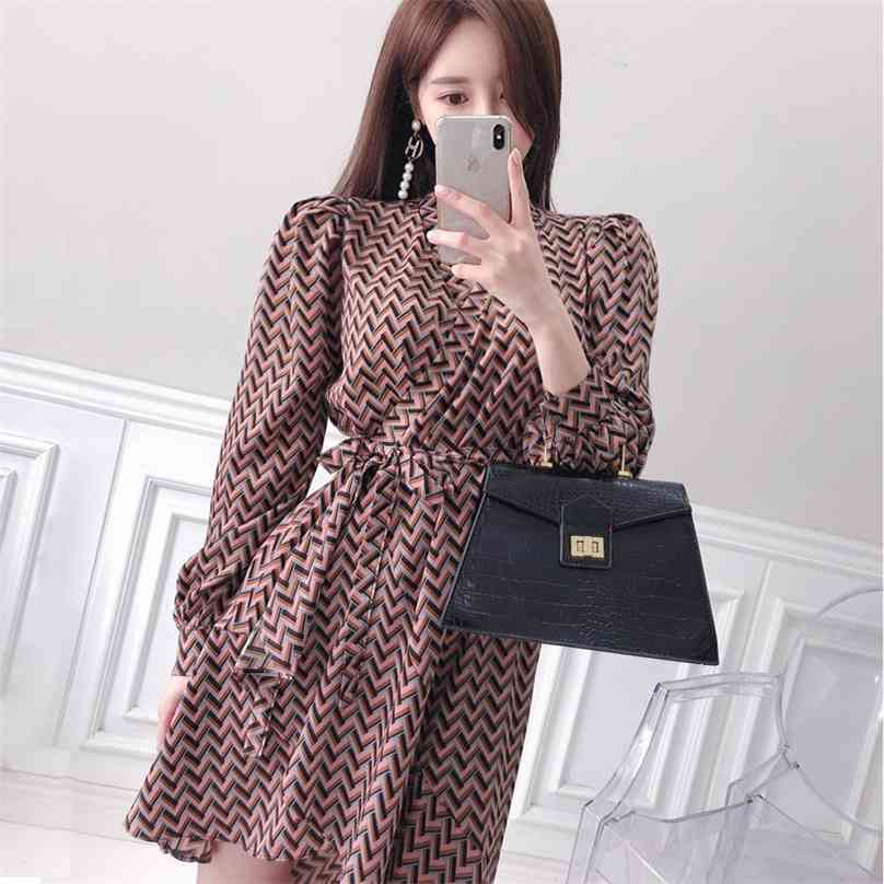 

autumn Wrap dress Korea Ladies Long Sleeve fashion loose midi Party Dresses for women Clothing 210602, The picture color