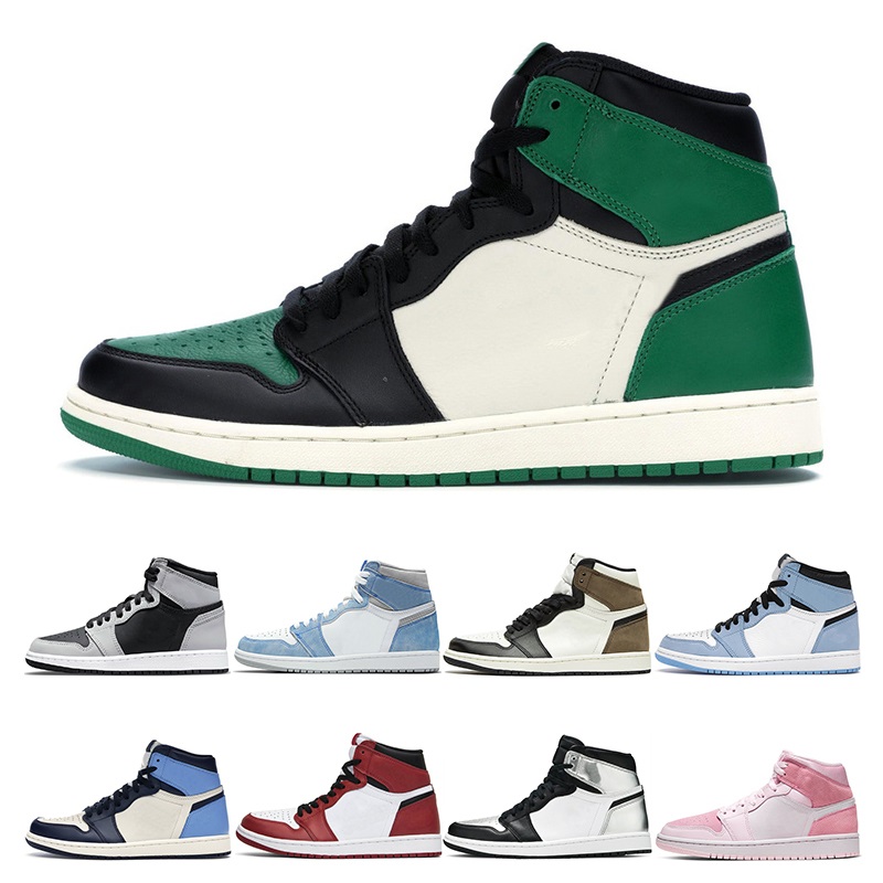 

men basketball shoes 1s women University Blue Travis Scott Hyper Royal shadow 2.0 Dark Mocha UNC Patent mens trainers sports sneakers size 36-46