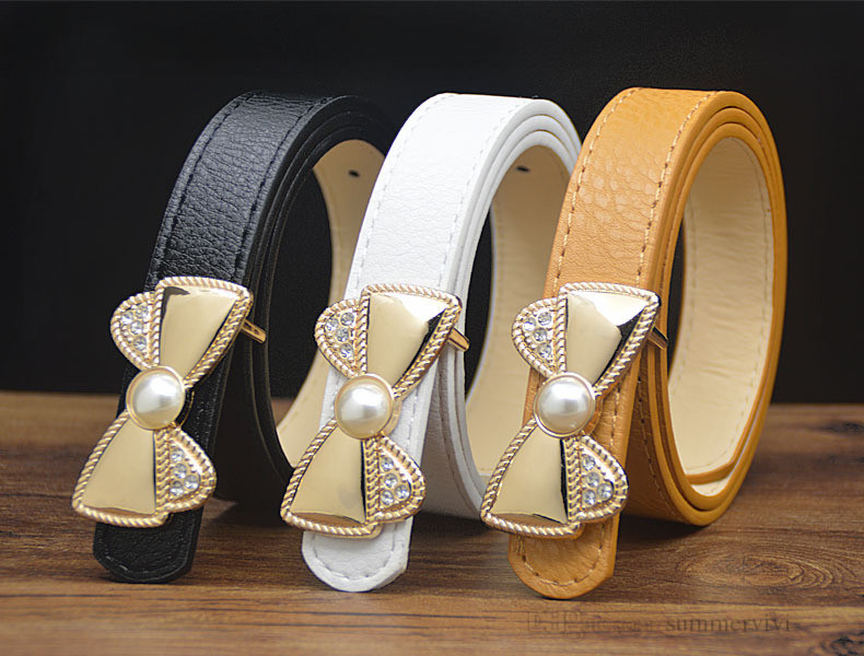 

Designer Kids Bow Metal Needle buckle belt children PU leather belts Girls Dress Pirncess Waistband Waist Strap accessories A7514, Bow mix colors