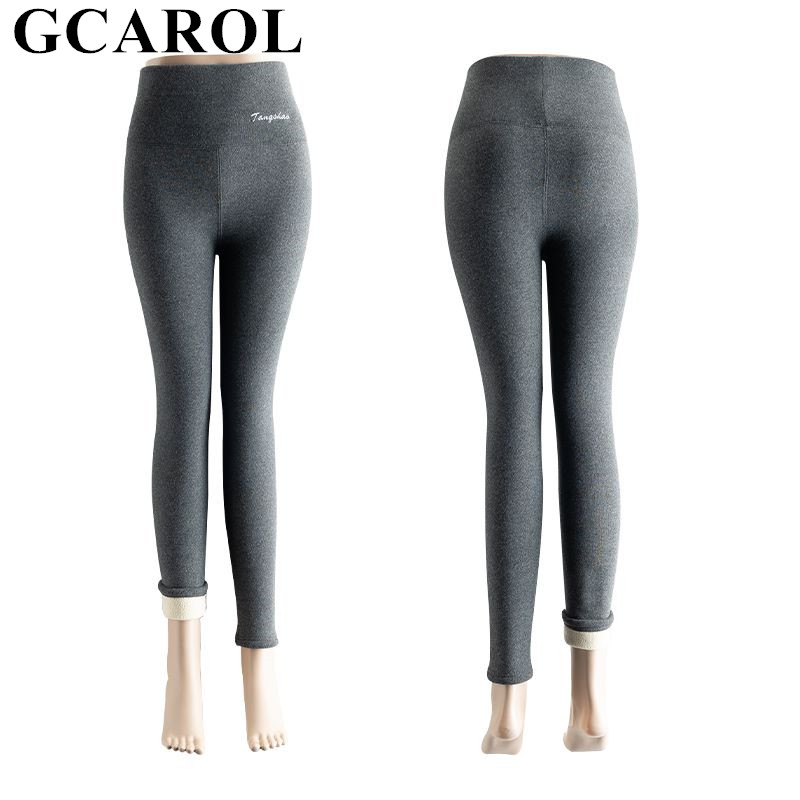 

GCAROL Women Letter Striped Fleece Leggings Seamless Fitness Plush Cashmere thickened Winter Cold Resistance Below Zero Legging, 227-dark blue