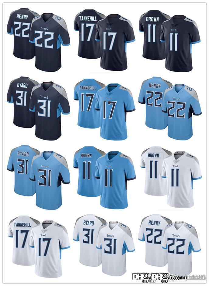 

Men Women Youth Tennessee Titans 22 Derrick Henry 11 AJ Brown 31 Kevin Byard 17 Ryan Tannehill Football Jerseys Navy Blue, Black;red