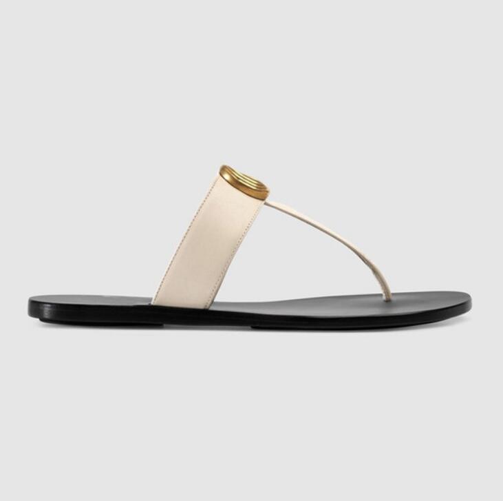 

mens and womens fashion Black 10mm Marmont Leather Thong Sandals adults unisex beach causal slippers size euro 35-45