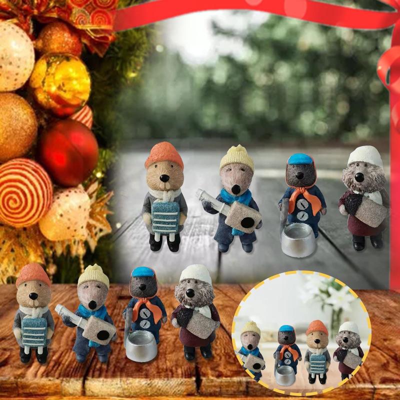 

Christmas Decorations Decoration-Jug-Band Organic Art Doll,Resin Otters Muppet Emmet Miniature Jug-Band Dolls
