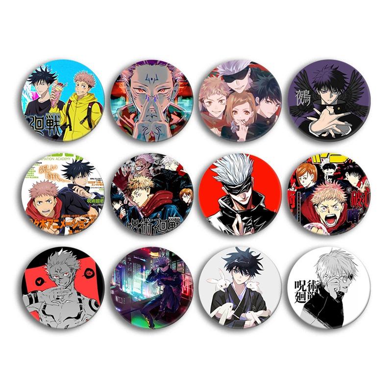 

Pins, Brooches Women Brooch Jujutsu Kaisen Badges Enamel Pins Simple Fashion Pendant Wedding Couples Elegant Trendy Round Metal Broches