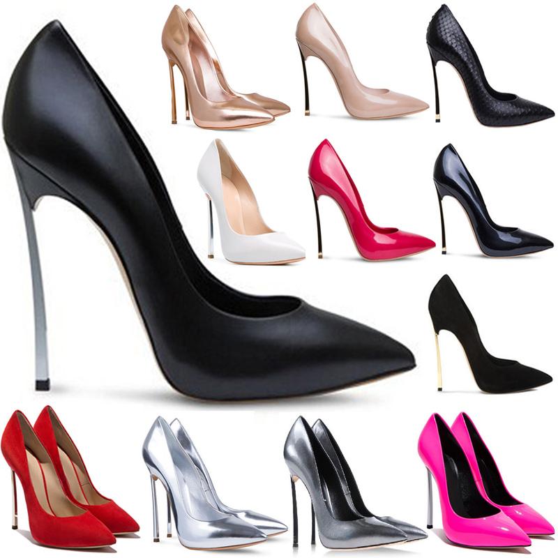 

Dress Shoes Women Stiletto Thin High Heel Pumps Sexy Pointed Toe Evening Party Fashion Bridals Ball Spring Lady Heels 2-C-PU-1, Pink patent