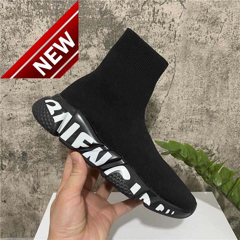

2022 Speed Trainer Casual Shoes High Quality Luxury Women Men Leather Spend Platform Oversized Sole Sneakers White Black, #10