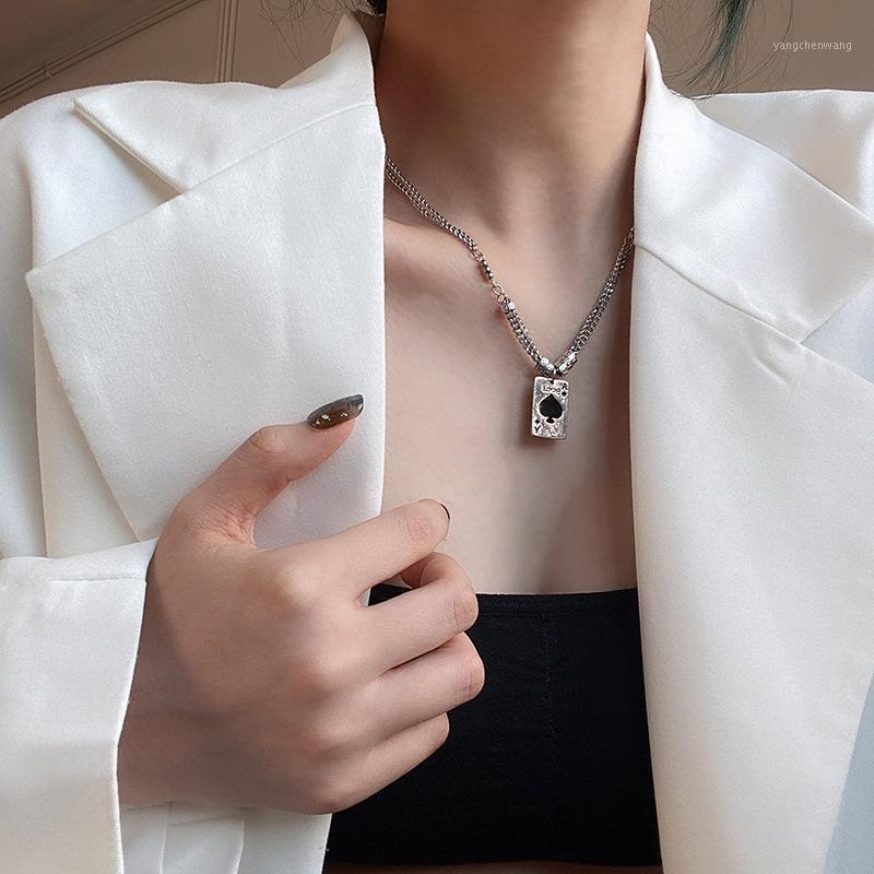 

Style Necklace Fashion Titanium Steel Design Stylish Chain Spades Sweater Lovers Wholesale Necklaces Chains
