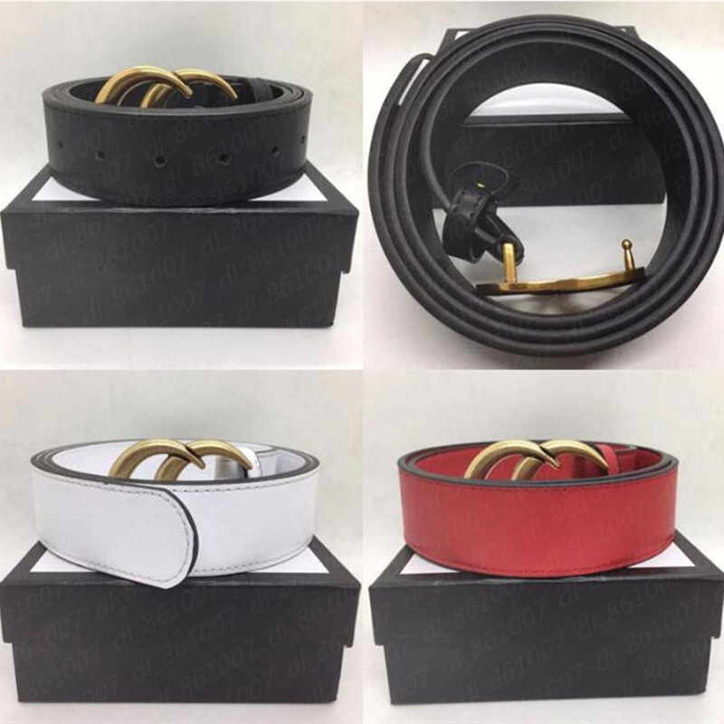 

Belt Fashion Men Genuine Leather Women Belts For man Letter Double G Bronze buckle womans strap with gift box, Black;brown