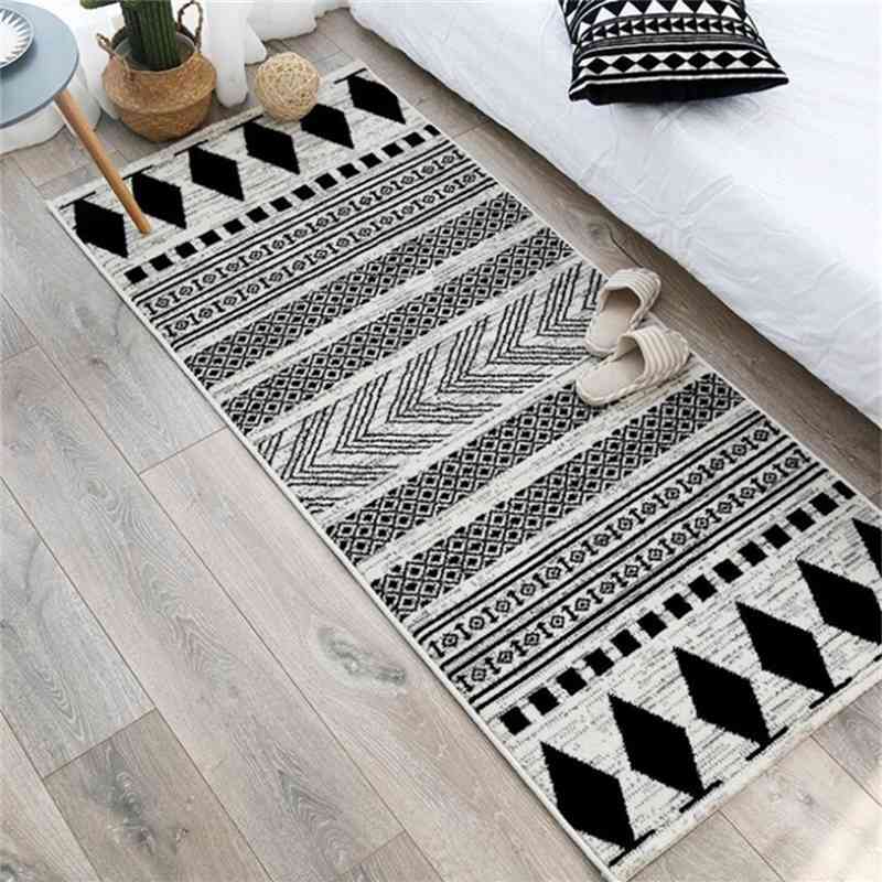 Moroccan Area Rugs Nordic Living Room Carpets Soft Flannel Bedroom Bedside Blanket Non-Slip Kitchen Door Mat Tatami Home Decor-image-729948740