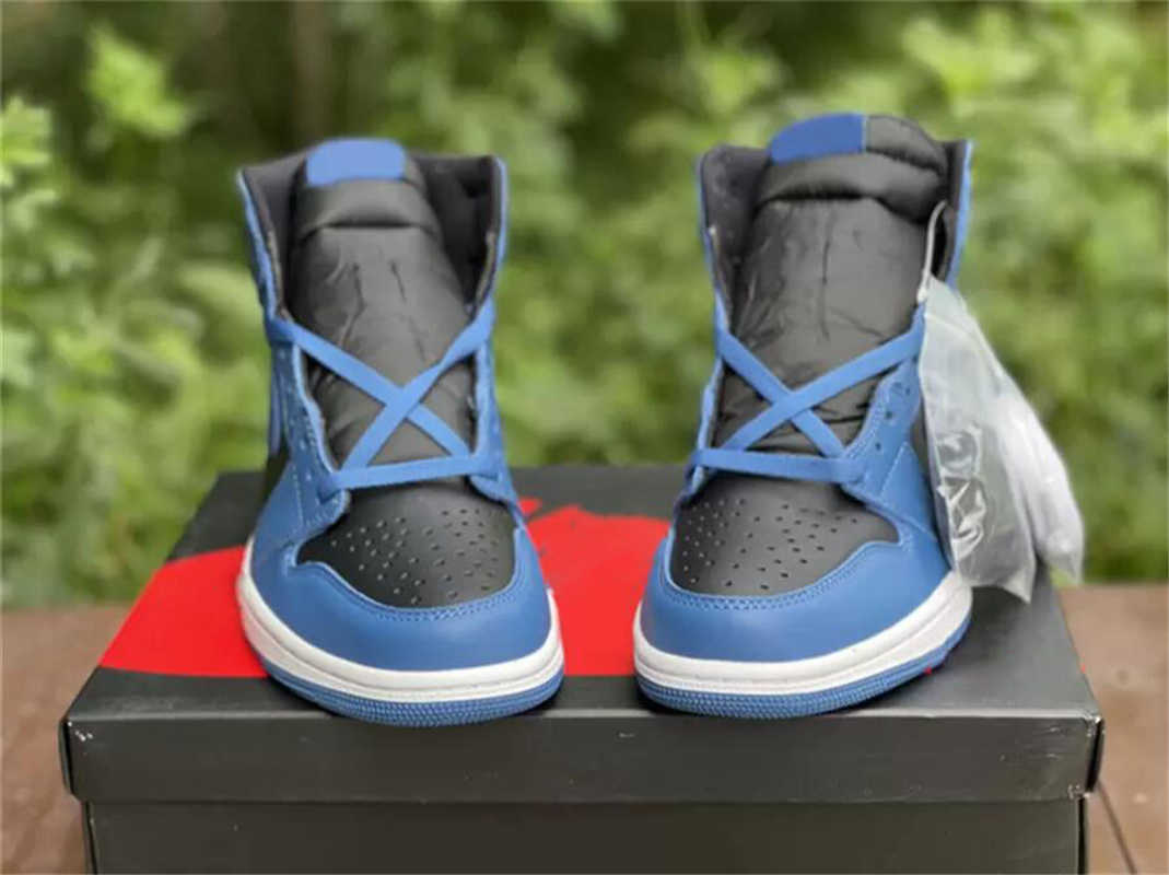 

2021 High OG 1 Dark Marina Blue Men Outdoor Shoes Women Black-White Hyper Royal Black 555088-404 Sports Sneakers With Origingl Box, Brotherhood