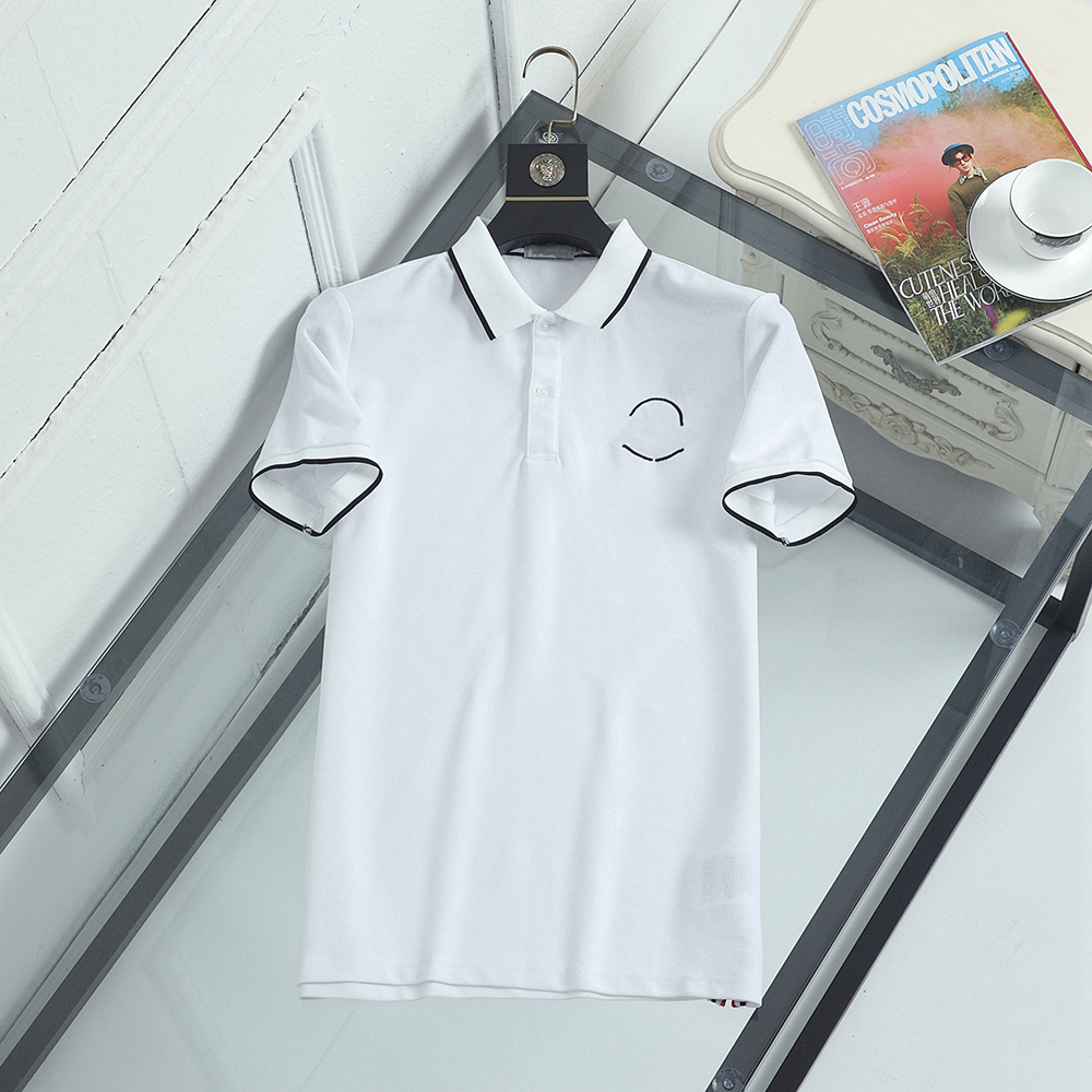 

Summer mens Polo shirt monclair fashion boutique breathable casual top, White;black
