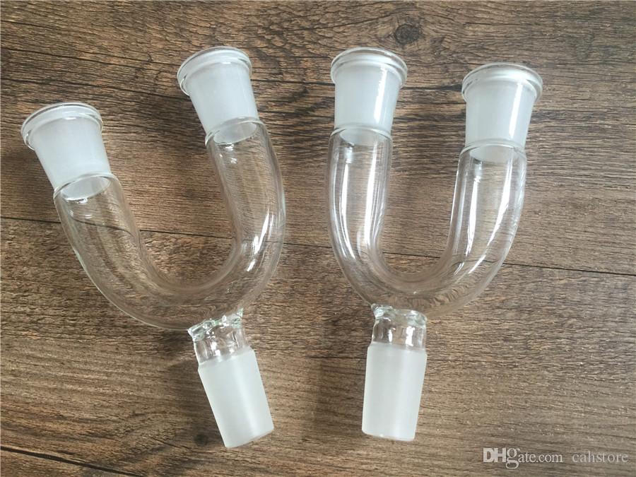 

Vintage New Down Dropdown Glass Adapter double hookah bowl 14.8mm 18.8mm male to female Two size for Bongs and water Pipes can put customer logo
