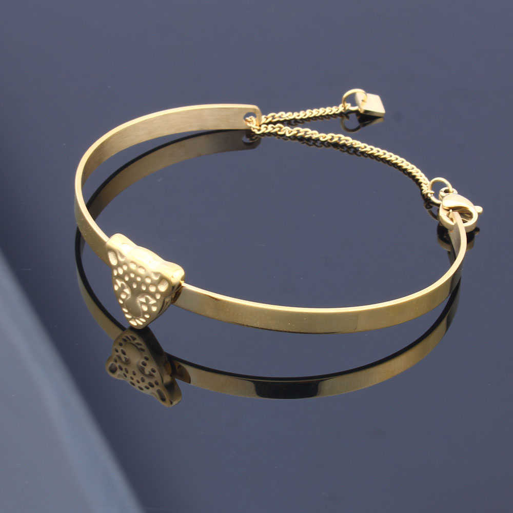 

Xuanhua Leopard Head Bracelets Adjustable Bracelet Wholesale Stainless Steel Chain Link Bracelet for Women Fashion Chain Braslet Q0719
